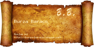 Burza Baracs névjegykártya